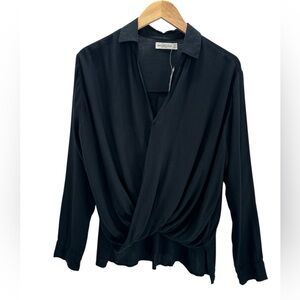 NWT Abercrombie & Fitch Draped Crossover Surplice High Low Blouse Work Chic M